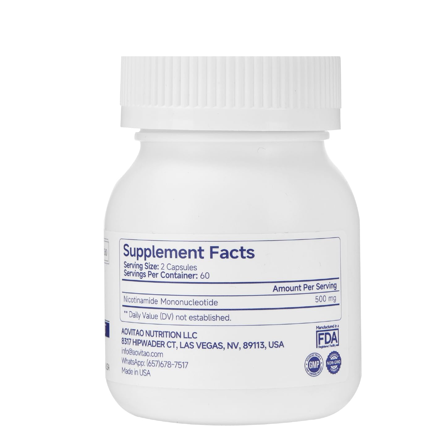 AOVITAO NMN Supplement 500mg Ultra Pure 99.8% | Stabilized Form | Supports NAD+ Production, Cellular Health & Healthy Aging | 60 Capsules AOVITAOAu supplements