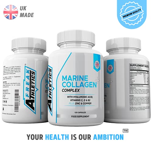 Marine Collagen 1000mg - Type 1 Hydrolysed Collagen - Enhanced with Hyaluronic Acid, Vitamin C Freak AthleticsAu supplements
