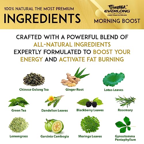 EVERLONG Detox Tea 28 Day Morning Boost Tea and Night Cleanse Tea, Burn Fat and Boost EVERLONGUS supplements
