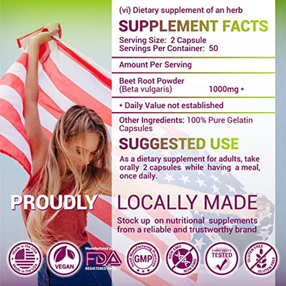 HERBALICIOUS Beet Root Capsules - Herbal Supplement for Athletic Performance HERBALICIOUSUS supplements