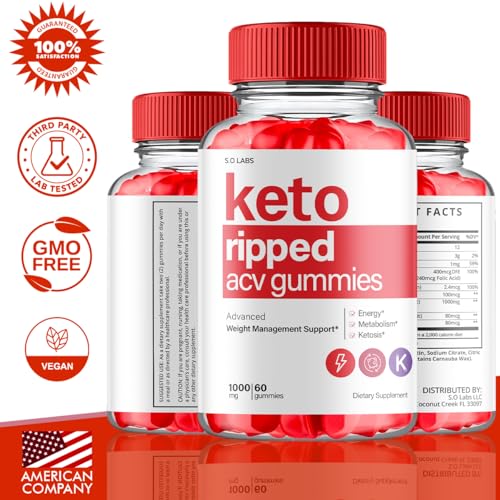 (2 Pack) Keto Ripped ACV Gummies Advanced Weight Loss, Keto Ripped Keto + ACV Gumm S.O LabsAu supplements