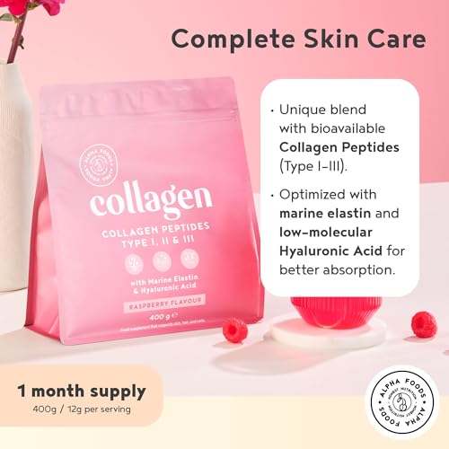 Collagen Powder with Hyaluronic Acid 400g - Premium Bovine Collagen Type I, II, III Alpha FoodsAu supplements