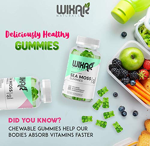 WIXAR NATURALS Sea Moss Gummies - Natural Irish Sea Moss and Bladderwrack WIXAR NATURALSUS supplements
