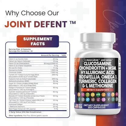 Clean Glucosamine Chondroitin MSM Turmeric Hyaluronic Acid Boswellia Clean NutraceuticalsUS supplements
