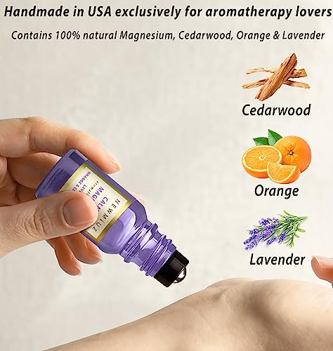 Calm Magnesium Roller Lavender Orange Cedarwood Essential Oil Roll On Calming Aromatherapy Self Care New MiuzAu supplements