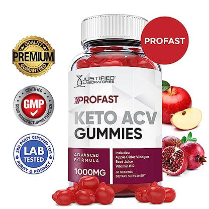 Justified Laboratories ProFast Keto ACV Gummies 1000MG Pro Fast Vegan Non GMO Justified LaboratoriesUS supplements