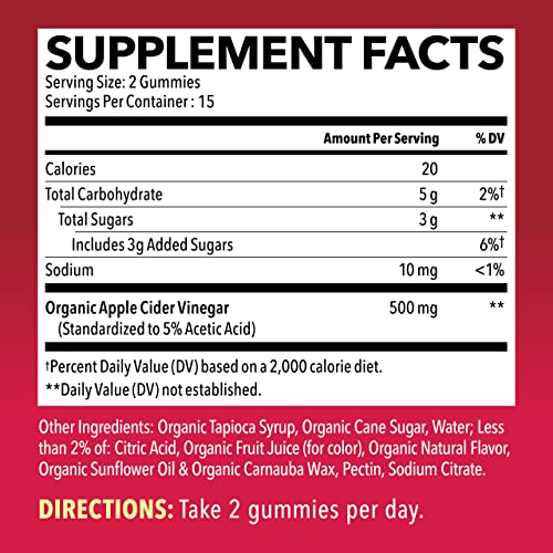 HAVASU NUTRITION Organic Apple Cider Vinegar Gummies with The Mother | Metabolism Stomach Control & Energy Support | Vegan & Non-GMO Natural Apple Flavor | 30 Count HAVASU NUTRITIONUS supplements