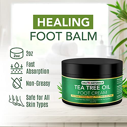 Tea Tree Oil Foot Cream For Dry Cracked Heels Repair - Natural Foot Cream For Dry Cracke USA NaturalsUS supplements