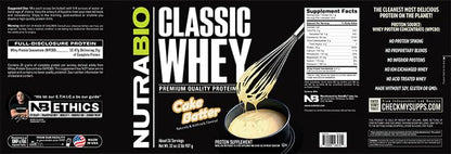 NutraBio Classic Whey Protein Powder- 25G Protein Per Scoop - Full-Spectrum Amino NutraBioUS supplements