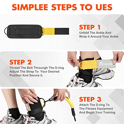Ankle Resistance Bands with Cuffs, Ankle Bands for Working Out, Glutes Workout Equipment WOQQWUS supplements