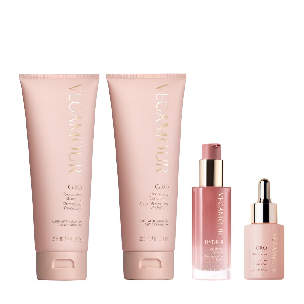 Vegamour Essentials Kit: Revitalizing Shampoo & Conditioner, Hair Serum, Weightless Repair Oil for All Hair Types VEGAMOURAu supplements