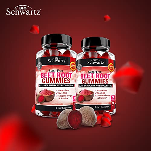 Sugar Free Beet Root Gummies - Nitric Oxide Beet Chews Infused with Coconut Oil BioSchwartzUS supplements