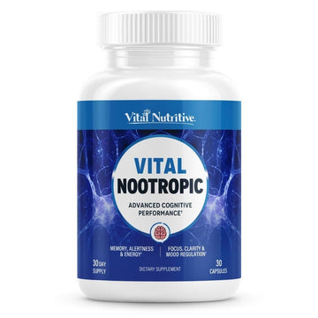 Vital Nootropic 12-in-1 Brain Supplement for Memory, Focus & Energy Support – L-Tyrosine, Bacopa, Rhodiola, Caffeine, B Vitamins – Cognitive Balance Capsules for Men & Women-30 Days Supply VITAL NUTRITIVEAu supplements