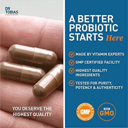 Dr. Tobias Probiotics 30 Billion, 10 Strains, 30 Billion CFU's, Targeted Release Probiotics Dr. TobiasUS supplements