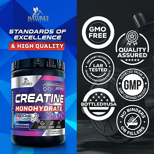 Micronized Creatine Monohydrate Powder - 100% Pure Unflavored Creatine Powder Nature's NutritionUS supplements