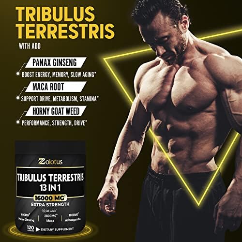 13in1 Tribulus Terrestris Capsules - 16000mg Per Serving with Maca, Horny Goat Weed ZolotusUS supplements
