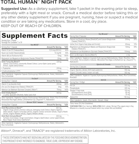 ONNIT Total Human Adult Multivitamin Comprehensive Capsule Packs with Day and Night Support, Daily Vitamin Packs for Men and Women, Dietary Supplement Capsules, 30-Day Supply, 60 Packs ONNITAu supplements