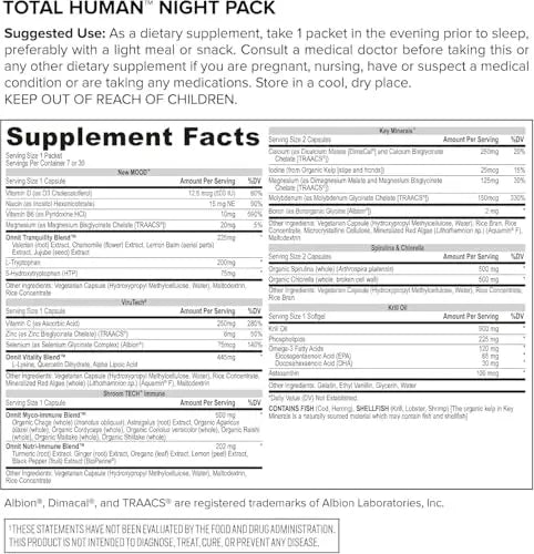 ONNIT Total Human Adult Multivitamin Dietary Supplement Comprehensive Capsule Packs with Day and Night Support ONNITAu supplements