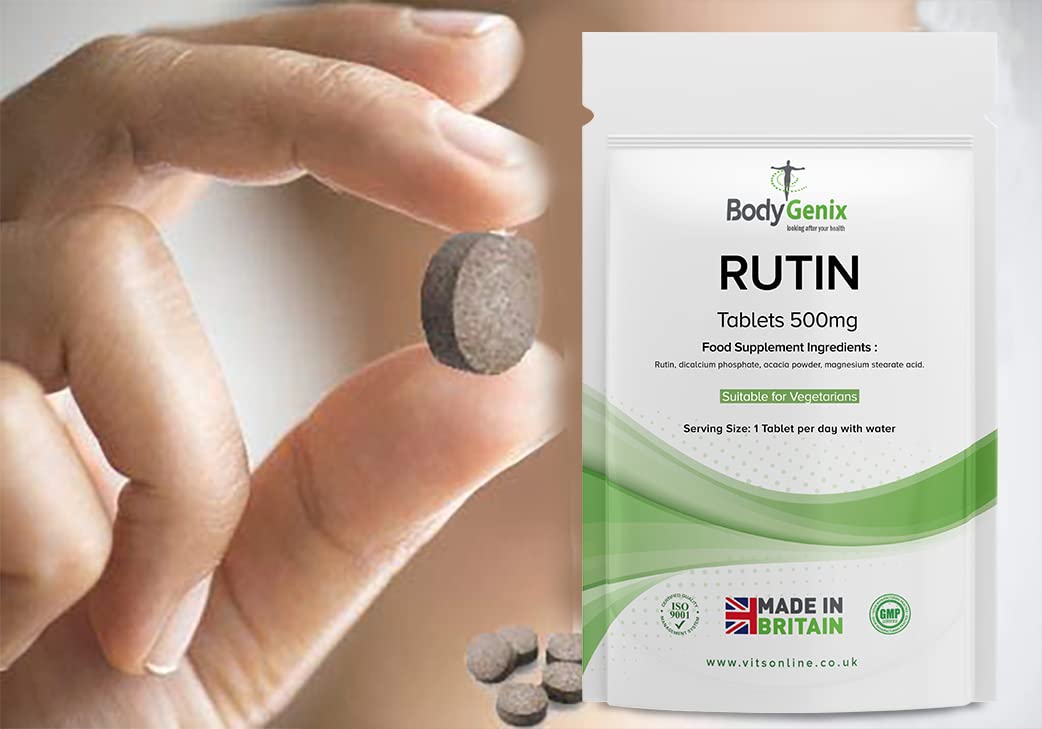 Bodygenix Rutin 500mg Tablets CAPILLARIES, VARICOSE Veins, Hemorrhoids Veg Friendly BodygenixAu supplements