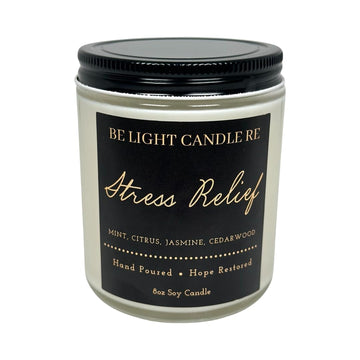 Stress Relief Candle | Purpose-Driven Soy Candles | Scented Candle for Home | 8oz Long Lasting Candle Be Light Candle REAu supplements