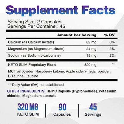 VEGEPOWER Keto Fast Diet Pills- Ketone Slim Pro 180 Capsules-Apple Cider Vinegar VEGEPOWERUS supplements