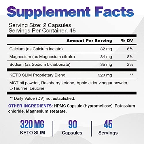 VEGEPOWER Keto Fast Diet Pills- Ketone Slim Pro 180 Capsules-Apple Cider Vinegar VEGEPOWERUS supplements