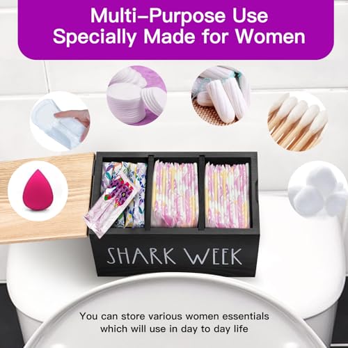 MISTOD Tampons Holder for Bathroom, Pad and Tampon Organizer with Tray Lid, Wooden Feminine MISTODAu supplements