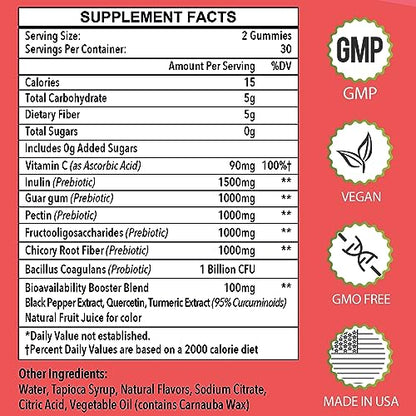 Fiber Gummies for Adults-Probiotic & Prebiotic Fiber Gummies for Men & Women HerodianowUS supplements