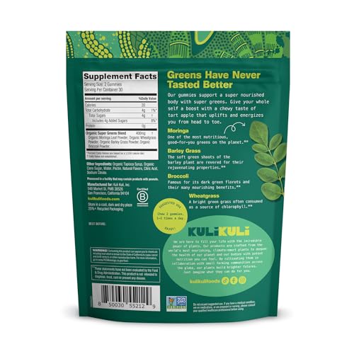 Kuli Kuli Super Energy Gummies - Energy Supplements with Moringa, Caffeine-Free Natural Energy Booster - 60 Non-GMO, Gluten-Free Moringa Gummies Kuli KuliAu supplements