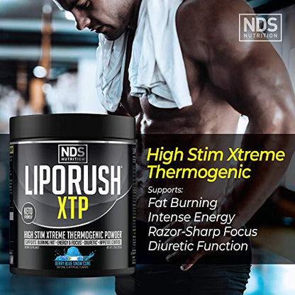 LIPORUSH NDS Nutrition XTP Thermogenic Fat Burner with L-Carnitine - Energy, Focus LIPORUSHUS supplements