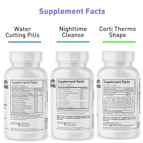 Sculpt Shred Cleanse Detox as 3x Action Diet Pills for Puffiness Belly Bloating & Loss of Waste Youth & TonicUS supplements