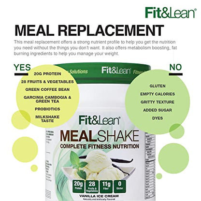 Fit & Lean Meal Shake, Fat Burning Meal Replacement, Protein, Fiber, Probiotics, Vanilla Fit & LeanUS supplements