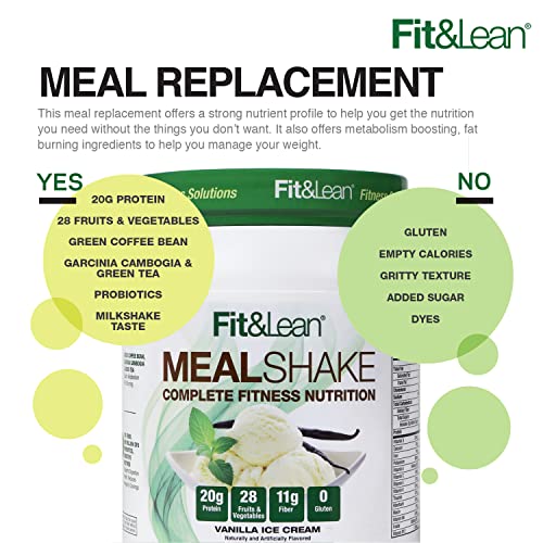 Fit & Lean Meal Shake, Fat Burning Meal Replacement, Protein, Fiber, Probiotics, Vanilla Fit & LeanUS supplements