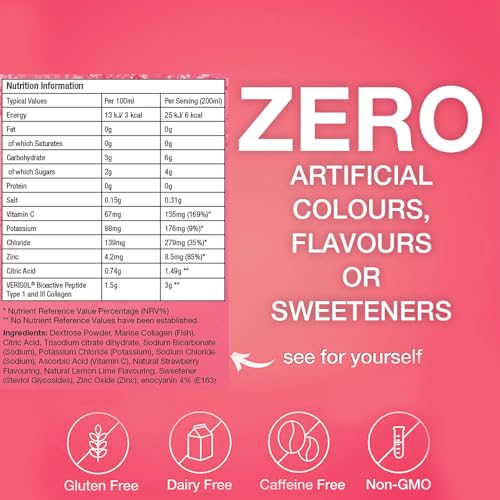 Hydralyte Plus Collagen Effervescent Electrolytes Powder Sachets - 20 Strawberry Lemonade Flavored Sticks HydralyteAu supplements