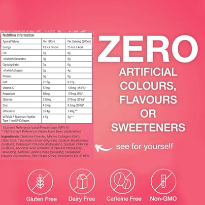 Hydralyte Plus Collagen Effervescent Electrolytes Powder Sachets - 20 Strawberry Lemonade Flavored Sticks HydralyteUS supplements