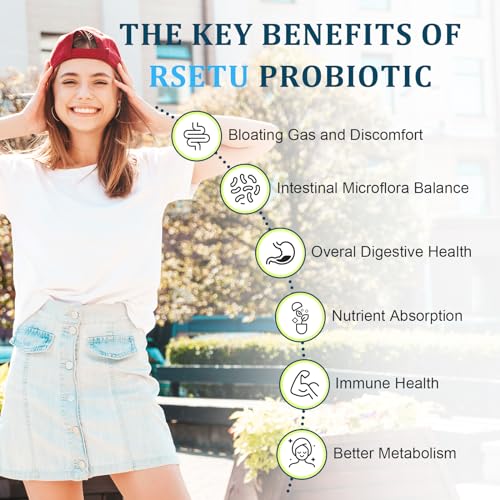 Probiotics for Women Men: 300 Billion CFU Probiotic High Potency + 12 Strains Organic RSETUAu supplements