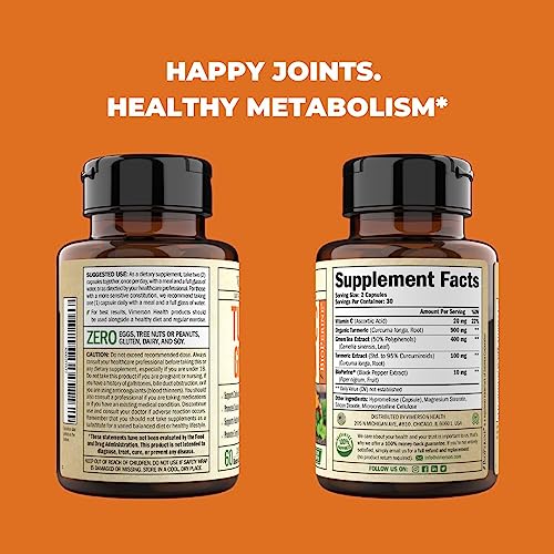 Green Tea Extract Capsules - Green Tea Supplement with Organic Turmeric Curcumin Vimerson HealthAu supplements
