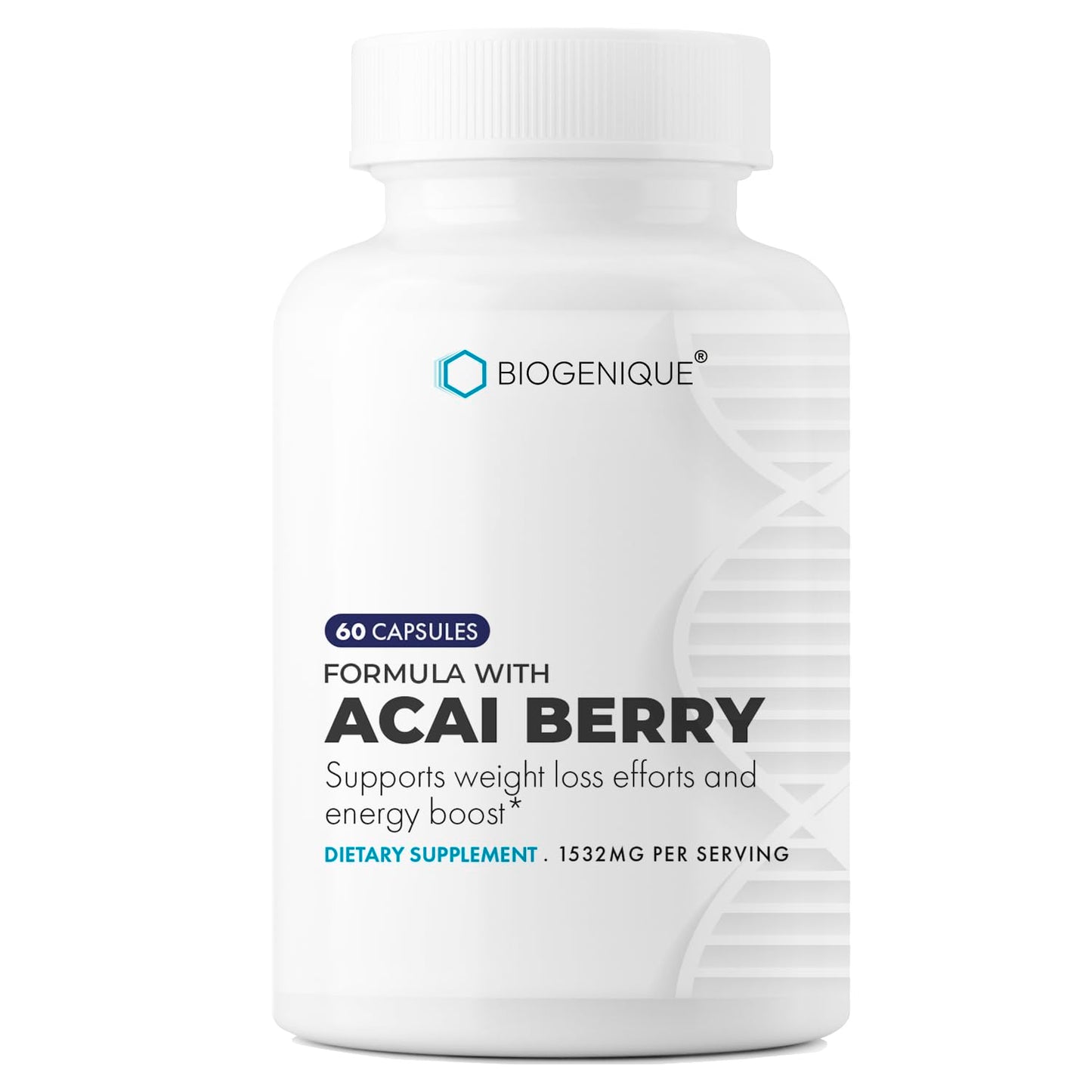 Biogenique Acai Berry Extract & Psyllium Powder, Energy Boost, Free Radical Scavenger BiogeniqueUS supplements