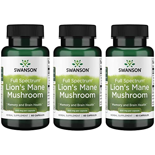 Swanson Lion's Mane Mushroom Capsules - 500 mg Each, 60 Capsules SwansonUS supplements