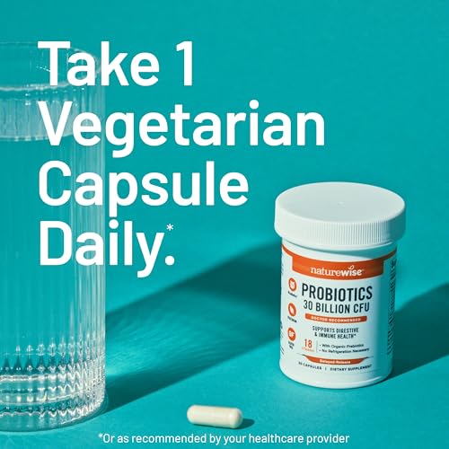 NatureWise Max Probiotics for Women & Men - 30 Billion CFU 18 Strains With Prebiotics - For Gut & Digestive Health - Delayed-Release Capsules, Gluten Free - 60 Capsules[2-Month Supply] NatureWiseAu supplements