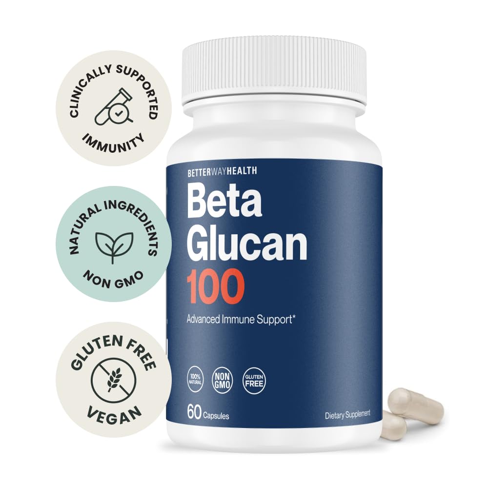 Better Way Health™ - Advanced Immune Readiness - Highly Purified 1,3/1,6 Beta Glucan 100 - Clinically Tested Immune Defense - 100mg/60 Capsules Better Way HealthAu supplements