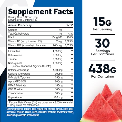 Nutricost Pre-Workout Xtreme, Watermelon, 30 Servings, Vegetarian, Non-GMO and Gluten NutricostAu supplements