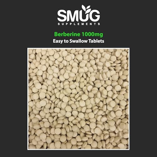 SMUG Supplements Berberine Tablets - 100 High Strength 1000mg Pills - Can Promote SMUG SupplementsUS supplements