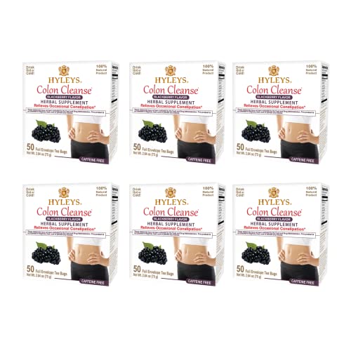 Hyleys Colon Cleanse Tea Blackberry Flavor - 50 Tea Bags (6 Pack - 300 Tea Bags Total) HYLEYSUS supplements