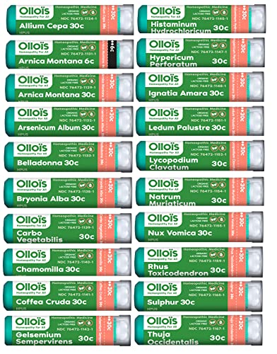 OLLOIS Homeopathy 20-Remedy Starter Kit (Organic & Lactose-Free OLLOÏSAu supplements