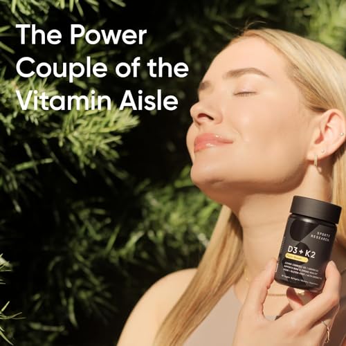 Sports Research Vitamin D3 + K2 with 5000iu of Plant-Based D3 & 100mcg of Vitamin Sports ResearchUS supplements