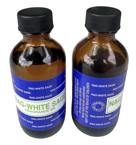 Premium Fragrance Oil 2 Bottles Nag-Musk or Nag-White Sage, 2 Ounces Each in a Glass Bottle GenericAu supplements