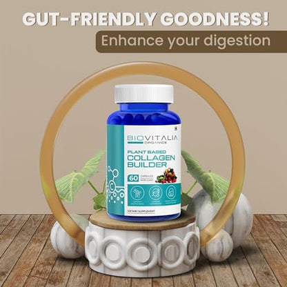 Biovitalia Plant Based Collagen Builder Capsule with Biotin & Vitamin C | Dietary Supplement for Men & Women BIOVITALIA ORGANICSUS supplements