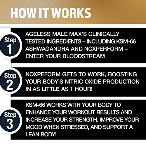 Ageless Male Max Chewable Nitric Oxide Booster Supplement for Men – High Potency New VitalityUS supplements