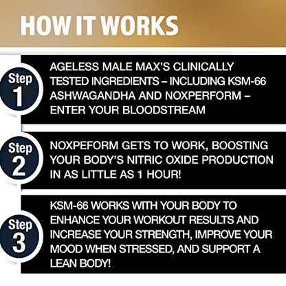 Ageless Male Max Chewable Nitric Oxide Booster Supplement for Men – High Potency New VitalityUS supplements